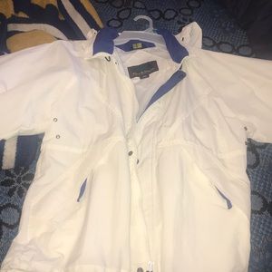 White Windbreaker with Blue collar